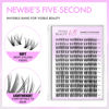 Picture of VEYESBEAUTY Lash Clusters Eyelash Extensions Thin & Invisible Band DIY Individual False Eyelashes Newbie's Five-Second Series Wispy Lash Tray for Self-application, Whisper Lashes 8-16mm Mixed Length