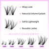 Picture of VEYESBEAUTY Lash Clusters Eyelash Extensions Thin & Invisible Band DIY Individual False Eyelashes Newbie's Five-Second Series Wispy Lash Tray for Self-application, Whisper Lashes 8-16mm Mixed Length