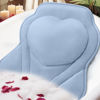 Picture of LuxStep Bath Pillow-Bathtub Pillow with Air Mesh Fabric & 6 Non-Slip Suction Cups, Bath Pillows for Tub Head, Neck and Back Support, Bath Accessories Spa Gifts, 17 * 17in, Blue