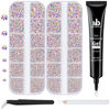 Picture of BELLEBOOST Nail Art Rhinestone Glue Gel&2 Boxes Flatback Gems Kit, 1 Tube of 15ml Rhinestone Gel Glue(UV/LED Needed)+Crystal AB Gems with Pickup Tools