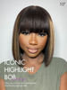 Picture of LUVME HAIR 14 Inch Blonde Highlight Bob Human Hair Wig with Bangs Glueless HD Lace Bang Wig True Scalp Ready to Go Silky Straight Highlight Human Hair Short Wig with Bangs (Breathable Cap)
