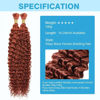 Picture of Dark Ginger Human Braiding Hair Deep Water Wave Bulk Human Hair 100g 14 Inch Color 350 Curly Human Hair for Boho Braids Hair Extensions No Weft 2 Braids Per Pack Wet and Wavy Human Hair Braiding Hair