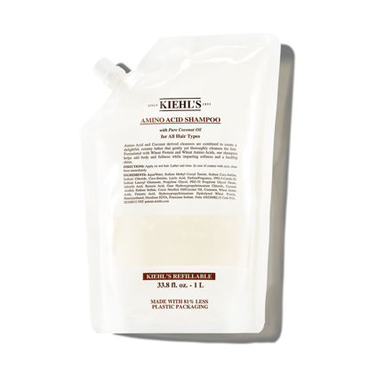 Picture of Kiehl's Amino Acid Shampoo, with Amino Acids and Coconut Oil to Clarify and Cleanse, Helps Strengthen Hair, Prevent Breakage, Suitable for All Hair Types, Paraben-Free - 33.8 fl oz /1 Liter Refill