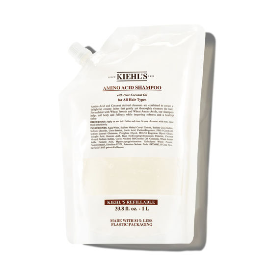 Picture of Kiehl's Amino Acid Shampoo, with Amino Acids and Coconut Oil to Clarify and Cleanse, Helps Strengthen Hair, Prevent Breakage, Suitable for All Hair Types, Paraben-Free - 33.8 fl oz /1 Liter Refill