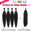Picture of Dorsanee Braiding Hair for Boho Braids 20 Inch 4 Packs Pre Braiding Braiding Hair and 18 Inch 1 Pack Deep Wave Braiding Hair for Crochet Boho Braids Synthetic Hair Extensions (1B#)