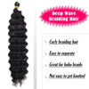 Picture of Dorsanee Braiding Hair for Boho Braids 20 Inch 4 Packs Pre Braiding Braiding Hair and 18 Inch 1 Pack Deep Wave Braiding Hair for Crochet Boho Braids Synthetic Hair Extensions (1B#)