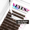 Picture of VEYES INC Colored Lash Extensions 03 05 07 15 C/D Curl 8-16mm Mixed Length Tray, Premium Individual Silk Eyelashes, Professional Supplies for Lash Techs (Dark Latte Brown 0.03 D 8-16mm)