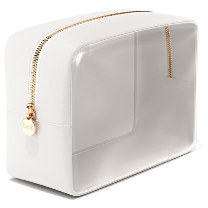 Picture of Embla Clear Cosmetic Bag Makeup Bag, Clear Zipper Pouch Cosmetics Bags Cute Womens Make Up Pouches, Clear Toiletry Travel Bag Tote, Preppy Purse Cosmetic Organizer Mini Small Large Makeup Bags, White