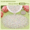 Picture of 3000PCS SS12/3mm Crystal Rhinestones (Transparent AB), Bedazzling Flatback Glass Rhinestones for Crafting DIY Nail Art Makeup Decoration, Gems Diomand Charms for Tumbler Shoes Clothing Mug