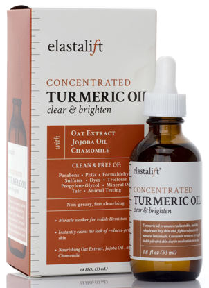 Picture of Elastalift Turmeric Oil Facial Skin Care Serum For Face. Antioxidant Moisturizer Skincare Serum Formula W/Rose Extract & Jojoba Oil For Dry Skin, Redness, & Skin Blemishes, 1.8 Fl Oz