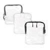 Picture of BORSALI TSA-Approved Quart-Sized Bag for Carry-on Travel - One (1) Quart Clear Toiletires, Cosmetic and 3-1-1 Liquids Toiletry Bag - Set of 3