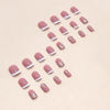 Picture of SINSEN Square Press on Nails Short - White French Tip Press on Nails Square Shape, Pink Fake Nails with Adhesive Glue Stickers, Reusable Stick on Nails in 12 Sizes, 24 Pcs Short Square French Nails