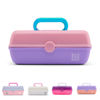 Picture of Caboodles Pretty in Petite Makeup Box, Two-Tone Pink on Lavender, Hard Plastic Organizer Box, 2 Swivel Trays, Fashion Mirror, Secure Latch for Safe Travel