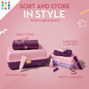 Picture of Caboodles Pretty in Petite Makeup Box, Two-Tone Pink on Lavender, Hard Plastic Organizer Box, 2 Swivel Trays, Fashion Mirror, Secure Latch for Safe Travel