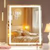 Picture of Hasipu Vanity Mirror with Lights, 11.4" x 13.8" LED Makeup Mirror with 10X Magnification, Smart Touch 3 Colors Dimmable, Brightness Adjustment, 360° Rotation, White