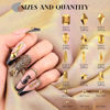 Picture of 3220Pcs Mineral Gold Glass Nail Rhinestones 120Pcs Multi Shapes Flatback Nail Gems + 3100Pcs 1.5-4mm Round Crystal with Rhinestones Glue Gel, Manicure Nail Charms Diamond Gemstone for Nail Art