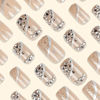 Picture of Press on Nails Medium Square Fake Nails Glitter French Acrylic False Nails with Designs Rhinestones Nails Press ons Full Cover Artificial Glue on Nails Natural Stick on Nails for Women 24Pcs