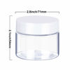 Picture of 6 Pack Clear Container with Lids Small Plastic Pot Jars Wide Mouth Round Leak Proof Plastic Container Jars with Lid for Travel Storage, Eye Shadow, Nails, Paint, Jewelry (6 oz, White)