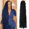 Picture of 7 Packs Faux Locs Crochet Hair 30 Inch Soft Locs for Distressed Locs Butterfly Locs Crochet Hair for Women (30 Inch(Pack of 7), 1B)
