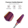 Picture of MelodySusie Professional Tornado Nail Drill Bits, 3/32'' Carbide Tungsten Multi-function Bits, Suitable for Manicure Pedicure Cuticle Gel Polishing, Salon Bits, Purple, Series Bit-X, Fine