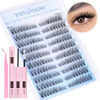 Picture of Wispy Lash Extension Kit Natural Lash Clusters 180Pcs Individual Lashes Clusters Kit Natural Eyelash Extension Kit C Curl Cluster Eyelash Extensions with Bond and Seal and Tweezers by TNFVLONEINS