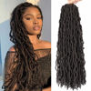 Picture of 8 Packs Faux Locs Crochet Hair for Butterfly Locs Distressed Soft Locs 24 Inch Crochet Braids Hair for Women (24 Inch(Pack of 8), 4#)