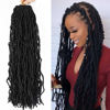 Picture of 8 Packs 24 Inch Faux Locs Crochet Hair for Butterfly Locs Distressed Soft Locs Crochet Hair for Women (24 Inch(Pack of 8), 2#)