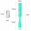 Picture of 3 Pieces Hair Cutting Comb Set with 10 Razors, Double Edge Razor, Thinning Comb for Slim Haircuts (Green, Purple, Pink)