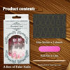 Picture of 24Pcs Pink Coffin Nails Press on Nails Long Coffin Fake Nails with 3D Heart Pearl Star Nail Charms Design Nail Gems Diamond Pink Acrylic Nails Supply Full Cover False Nails Stick on Nails for Women
