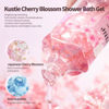 Picture of KUSTIE Travel Size Shower Gel, Shower Gel, Flower Shower Gel with Real Cherry Blossom Petals Deeply Moisturises Dry Skin, 24 Hour Renewal, Mild and Long Lasting Fragrance (3.38 oz)