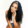 Picture of Headband Wig Human Hair Deep Wave 16inch Non Lace Front Wig Human Hair Machine Made Wigs Glueless Brazilian Curly Wig Human Hair Headband Half Wigs for Black Women Natural Color