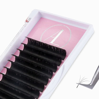 Picture of ALLOVE Eyelash Extension Cashmere Super Easy Fan Volume Lash Extensions 0.03mm C Curl 17mm Rapid Blooming Volume Lashes Self Fanning Lash Extension Supplies