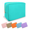 Picture of UIXIZQ Waterproof Large Makeup Bag Pouch,Nylon Women Travel Toiletry Storage Bag Preppy Cosmetic Bag for Girls,Big Makeup Organizer Bag Cute Zipper Pouch Bag for Sport Work Gift(Large-Mint Green)