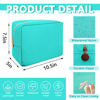 Picture of UIXIZQ Waterproof Large Makeup Bag Pouch,Nylon Women Travel Toiletry Storage Bag Preppy Cosmetic Bag for Girls,Big Makeup Organizer Bag Cute Zipper Pouch Bag for Sport Work Gift(Large-Mint Green)