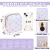 Picture of Waterproof Mini Makeup Bag Pouch for Purse,Nylon Travel Toiletry Organizers Bag Small Cosmetic Bag for Women Girl,Cute Mini Zipper Pouch Coin Purse Preppy Storage Bag for Work(Mini-White Heart)