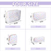 Picture of Waterproof Mini Makeup Bag Pouch for Purse,Nylon Travel Toiletry Organizers Bag Small Cosmetic Bag for Women Girl,Cute Mini Zipper Pouch Coin Purse Preppy Storage Bag for Work(Mini-White Heart)