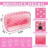 Picture of Clear Small Makeup Bag with Zipper, Nylon&PVC Cosmetic Travel Bag Preppy TSA Approved Toiletry Bag for Women Girls, Transparent Waterproof Makeup Pouches Cute Travel Bag for Purse(Small-Pink Heart)