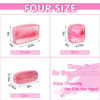 Picture of Clear Small Makeup Bag with Zipper, Nylon&PVC Cosmetic Travel Bag Preppy TSA Approved Toiletry Bag for Women Girls, Transparent Waterproof Makeup Pouches Cute Travel Bag for Purse(Small-Pink Heart)