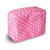 Picture of UIXIZQ Waterproof Large Makeup Bag Pouch,Nylon Women Travel Toiletry Storage Bag Preppy Cosmetic Bag for Girls,Big Makeup Organizer Bag Zipper Pouch Skincare Bag for Sport Work Gift(Large-Pink Heart)