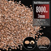 Picture of 8000pcs 3mm Resin Rhinestones Bulk, Champagne Flatback Round Jelly Rhinestones Non Hotfix Crystal Gems Large Quantity Wholesale for DIY Crafts Clothes Face Makeup Manicure