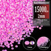 Picture of 15000pcs 2mm Resin Rhinestones Bulk, Pink AB Flatback Round Jelly Rhinestones Bedazzling Non Hotfix Crystal Gems Large Quantity Wholesale for DIY Crafts Clothes Bottles Tumblers Face Makeup Manicure