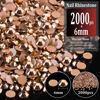 Picture of 2000pcs 6mm Resin Rhinestones Bulk, Champagne Flatback Round Jelly Rhinestones Non Hotfix Crystal Gems Large Quantity Wholesale for DIY Crafts Clothes Face Makeup Manicure