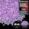 Picture of 8000pcs 3mm Resin Rhinestones Bulk, Lavender Purple AB Flatback Round Jelly Rhinestones Bedazzling Non Hotfix Crystal Gems Large Quantity Wholesale for DIY Crafts Clothes Tumblers Face Makeup Manicure