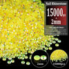 Picture of 15000pcs 2mm Resin Rhinestones Bulk, Lemon Yellow AB Flatback Round Jelly Rhinestones Bedazzling Non Hotfix Crystal Gems Large Quantity Wholesale for DIY Crafts Clothes Tumblers Face Makeup Manicure
