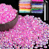 Picture of 5000pcs 5mm Resin Rhinestones Bulk, Pink AB Flatback Round Jelly Rhinestones Bedazzling Non Hotfix Crystal Gems Large Quantity Wholesale for DIY Crafts Clothes Bottles Tumblers Face Makeup Manicure