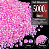Picture of 5000pcs 5mm Resin Rhinestones Bulk, Pink AB Flatback Round Jelly Rhinestones Bedazzling Non Hotfix Crystal Gems Large Quantity Wholesale for DIY Crafts Clothes Bottles Tumblers Face Makeup Manicure