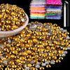 Picture of 5000pcs 5mm Resin Rhinestones Bulk, Mineral Gold Flatback Round Jelly Rhinestones Bedazzling Non Hotfix Crystal Gems Large Quantity Wholesale for DIY Crafts Clothes Tumblers Face Makeup Manicure
