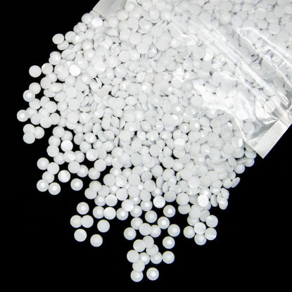 Picture of qiipii 4700PCS 3mm White Resin Rhinestones for Crafting Pure White Flatback Jelly Resin Stones Bulk SS10 Non-Hotfix Diamonds Gems Charms for Nails Face Eyes Makeup Body Mug Tumblers Bottles DIY Crafts