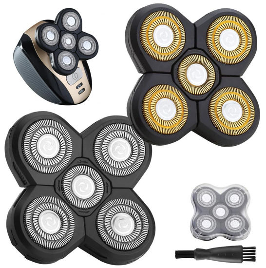 Picture of FOXSONIC 2 Universal 5 Blades Head Shaver Replacement Heads for Head Shaver, Head Shaver Replacement Blades