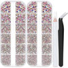 Picture of Two Packs of Flatback Rhinestones 4000 Pcs Nail Art Rhinestones Flatback Crystal AB Rhinestone with Picker Pencil and Tweezer For Nail Art and Decoration